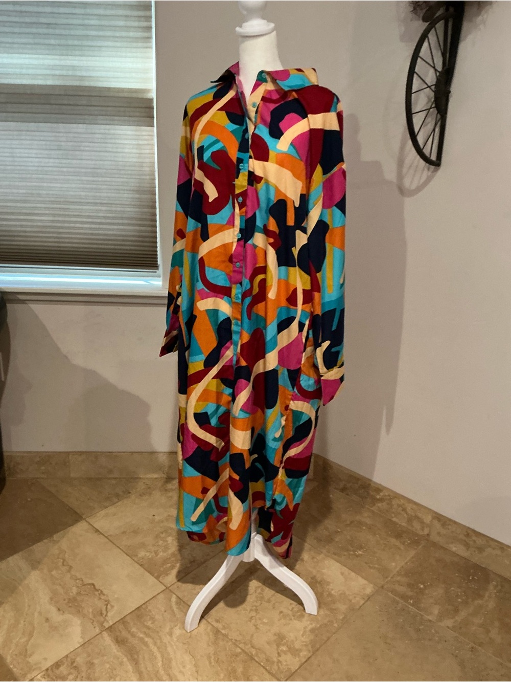 Live 4 Truth Abstract Maxi ShirtDress Size XL